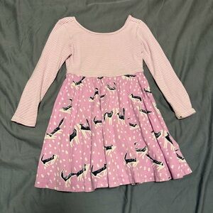 Tea Collection 5 Pink Wolf Print Long-Sleeve Dress